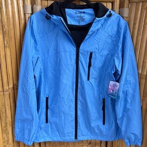 Reel Legends Light Blue Windbreaker Jacket Size M. NWT